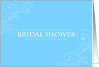 Bridal Shower Invitation- Vines and Flowers Blue Spring card