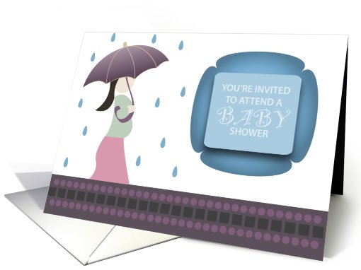 Invitation To a Baby Shower - Rain Drops card (721529)