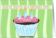 Birthday Party Invitation - Cup Cake card