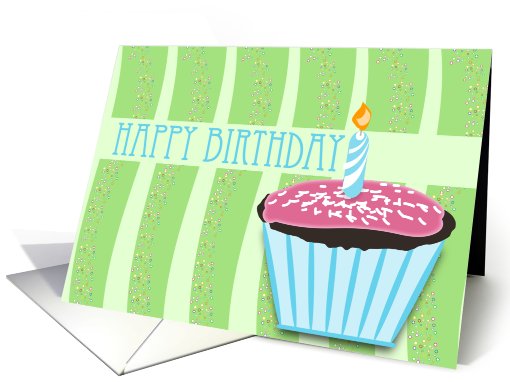 Happy Birthday Cup Cake card (752000)