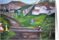 Farmers working the land card