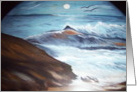 Evening moon rising over the ocean card