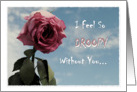 Pink Rose Droopy Miss You card