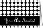 Polka Dot You Are Invited Black and White card