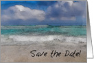 Save the Date Tropical Beach and Clouds card