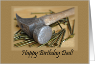 Hammer and Nails Happy Birthday Dad Father card