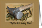 Hammer and Nails Happy Birthday Dad Father card