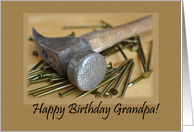 Hammer and Nails Happy Birthday Grandpa card