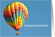 Colorful Hot Air Balloon Congratulations card