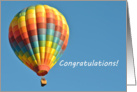 Colorful Hot Air Balloon Congratulations card