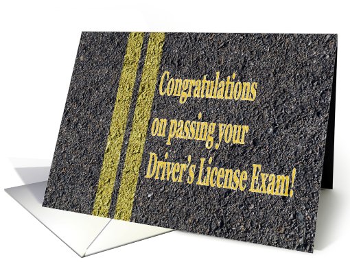 Passed Driver's License Exam Test Road Asphalt card (737550)