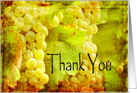 Green Grapes on the Vine Thank You Vintage Card