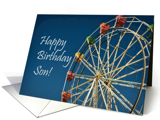 Ferris Wheel Carnival Colorful Fun Happy Birthday Son card (746070)