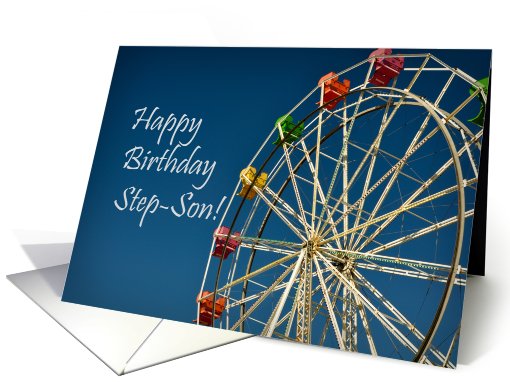 Ferris Wheel Carnival Colorful Fun Happy Birthday Step-Son card