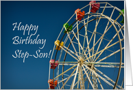 Ferris Wheel Carnival Colorful Fun Happy Birthday Step-Son card