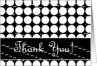 Polka Dot Thank You Black and White card