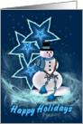 Happy Holidays Snowman In The Stars card