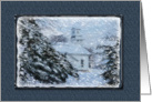 Winter Church Snow Storm Christmas Card