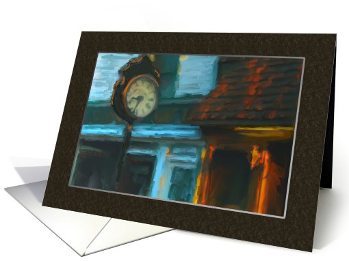 Main Street Clock Painting Anniversary card (706332)