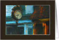 Main Street Clock Painting Anniversary Card