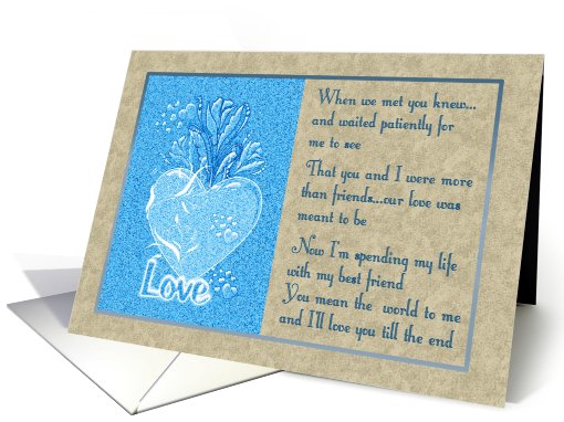 Blue and White Love Heart and Roses Spending My Life With... (735400)