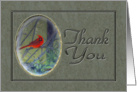 Thank You For The Gift Red Bird On Tree Branch Digital Painting card