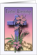 Easter Blessings Cross And Flowers card
