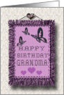 Happy Birthday Grandma Cross Stitch Linen Look card