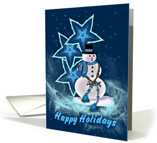 Happy Holidays Snowman In The Stars card (999293)