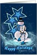 Happy Holidays Snowman In The Stars card