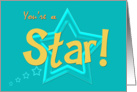 You’re a Star!, blue-green background card
