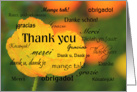 Thank you in different languages, yellow poppy card