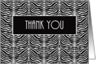 Thank You Zebra Print card