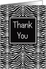 Thank You Zebra Print card