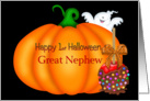 1st Halloween Great Nephew, Pumpkin card