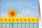 Happy 60th Birthday, Sunflowers and sky card