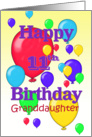 Happy 11th Birthday Granddaughter, balloons card