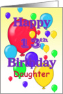 Happy 13th Birthday Daughter, balloons card
