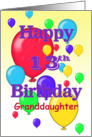 Happy 13th Birthday Granddaughter, balloons card
