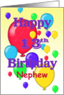 Happy 13th Birthday Nephew, balloons card