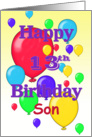 Happy 13th Birthday Son, balloons card