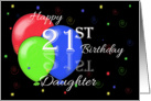 Happy 21st Birthday Daughter, Reflection, Balloons card