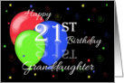 Happy 21st Birthday Granddaughter, Reflection, Balloons card