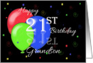 Happy 21st Birthday Grandson, Reflection, Balloons card