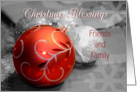 Christmas Blessings, red ornament card