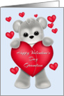 Valentine Teddy Grandson, Red Hearts card