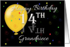14th Birthday Grandniece, Balloons card