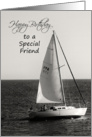 Special Friend Birthday, BW Sailboat card