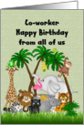 Happy Birthday Co-worker, Jungle Animals card