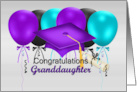 Granddaughter Congratulations on Graduation Grad Hat Balloons card